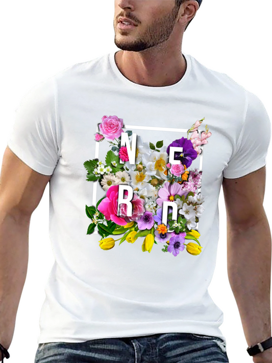 Floral Nerd T-Shirt - Trendy Geek Chic Tee