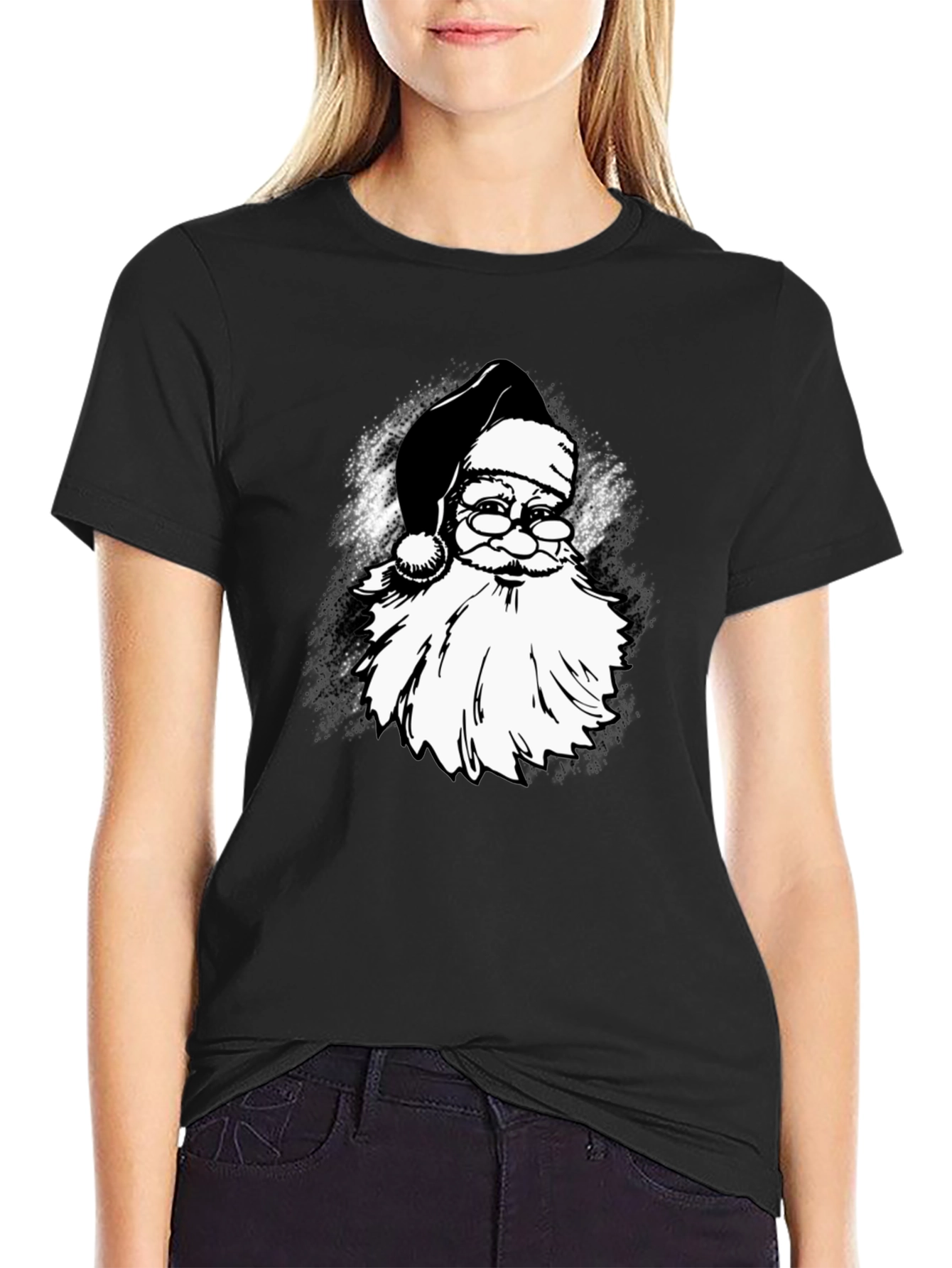 Santa Claus Black Graphic Tee