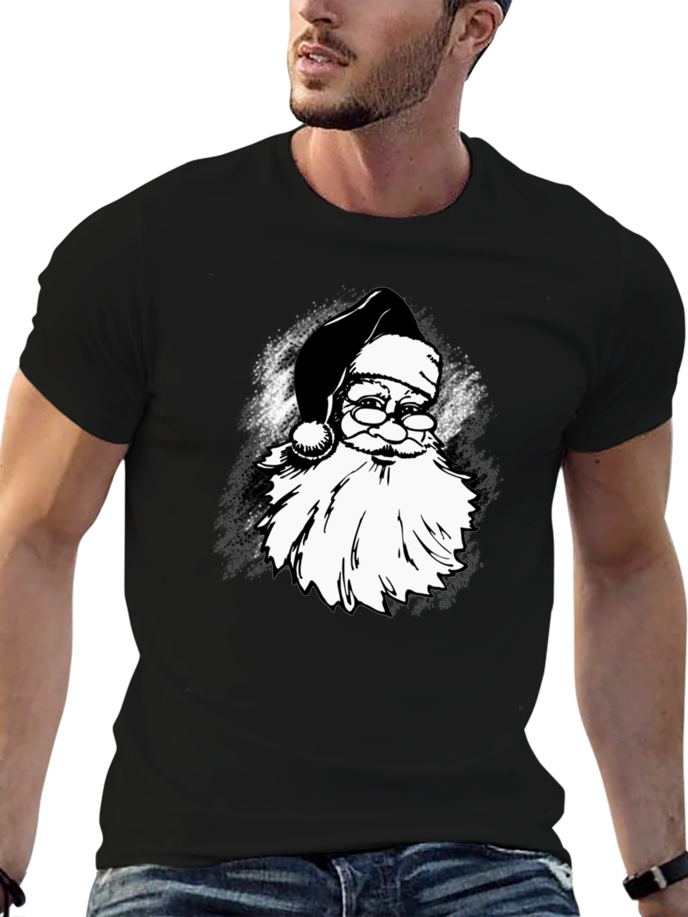 Santa Claus Black Graphic Tee