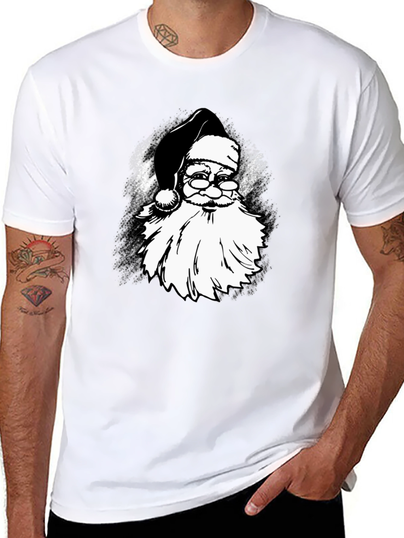 Santa Claus Black Graphic Tee