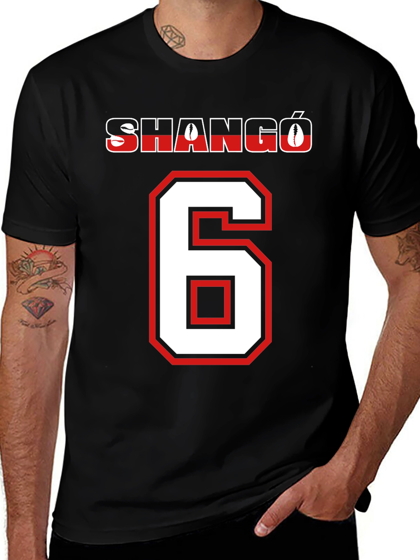 Shangó Number 6 Graphic T-Shirt - Black