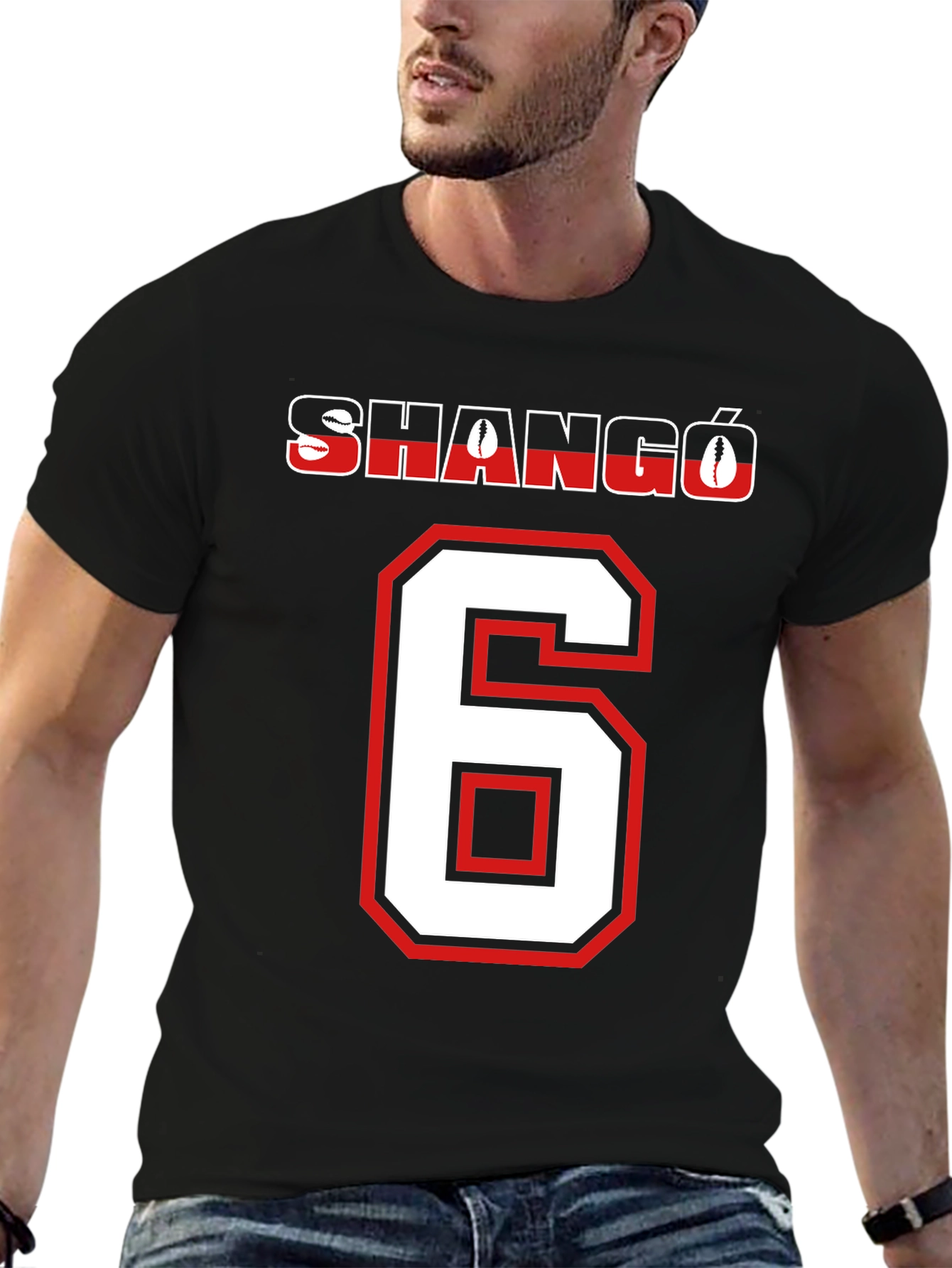 Shangó Number 6 Graphic T-Shirt - Black