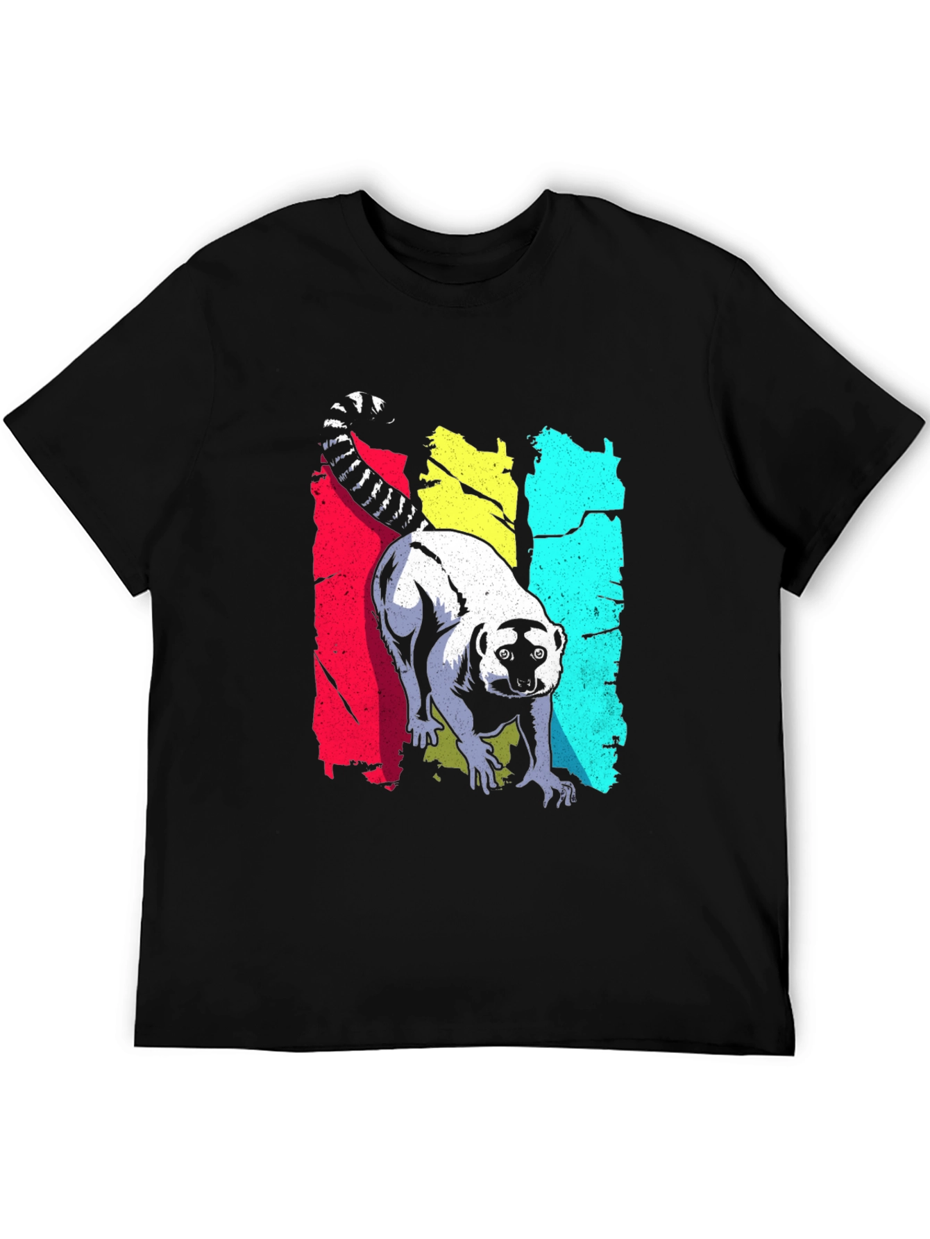 Lemur Graphic Print Black T-Shirt