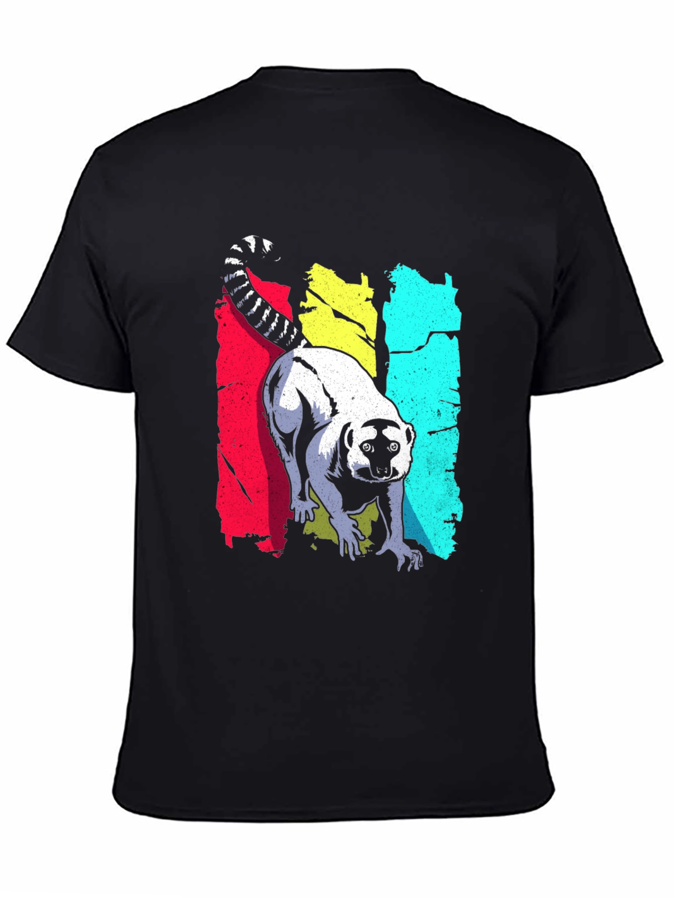 Lemur Graphic Print Black T-Shirt