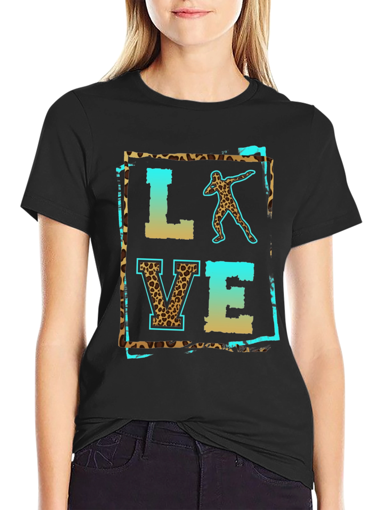 Love Shot Put Leopard Print T-Shirt