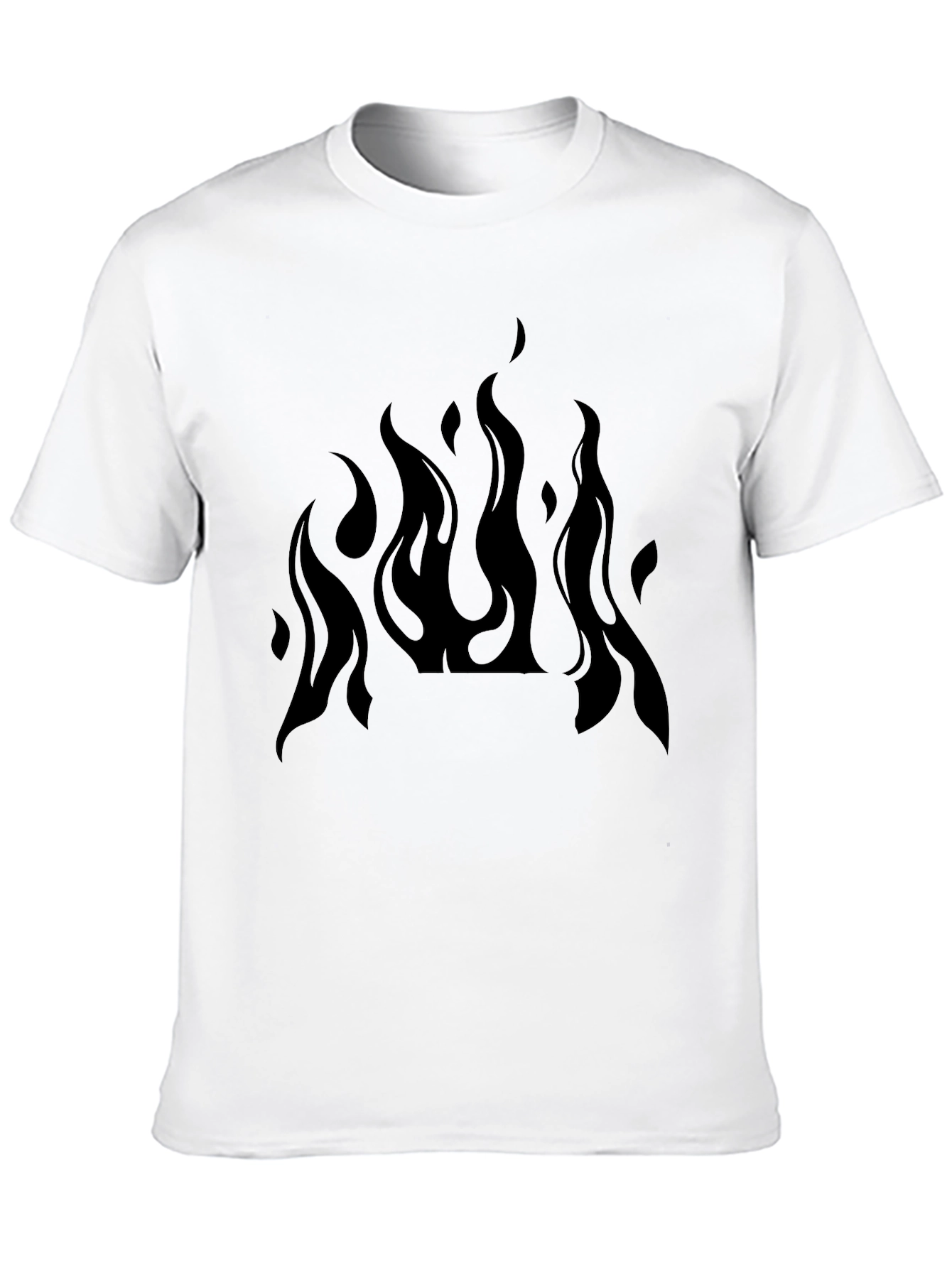 Mens Black Flame Graphic T-Shirt