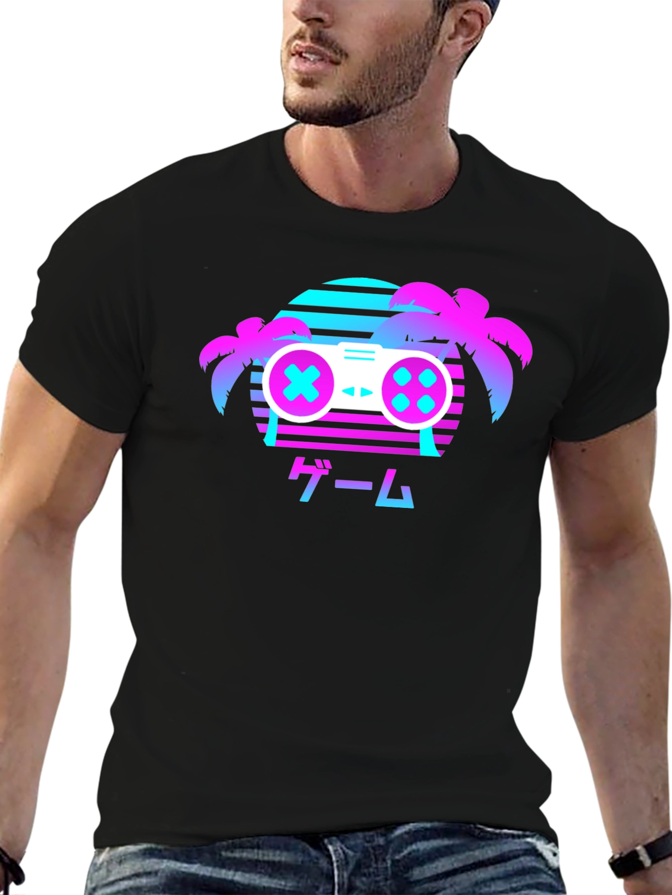 Retro Gaming T-Shirt - Vaporwave Controller Design