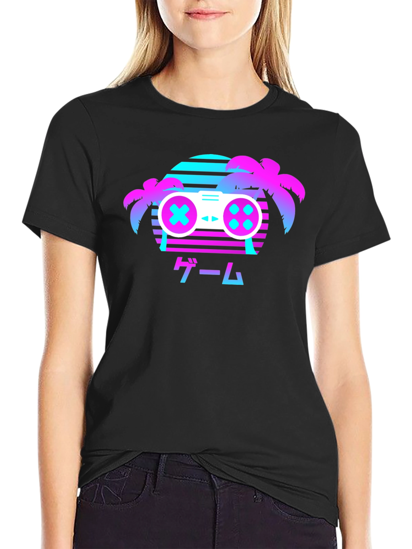 Retro Gaming T-Shirt - Vaporwave Controller Design