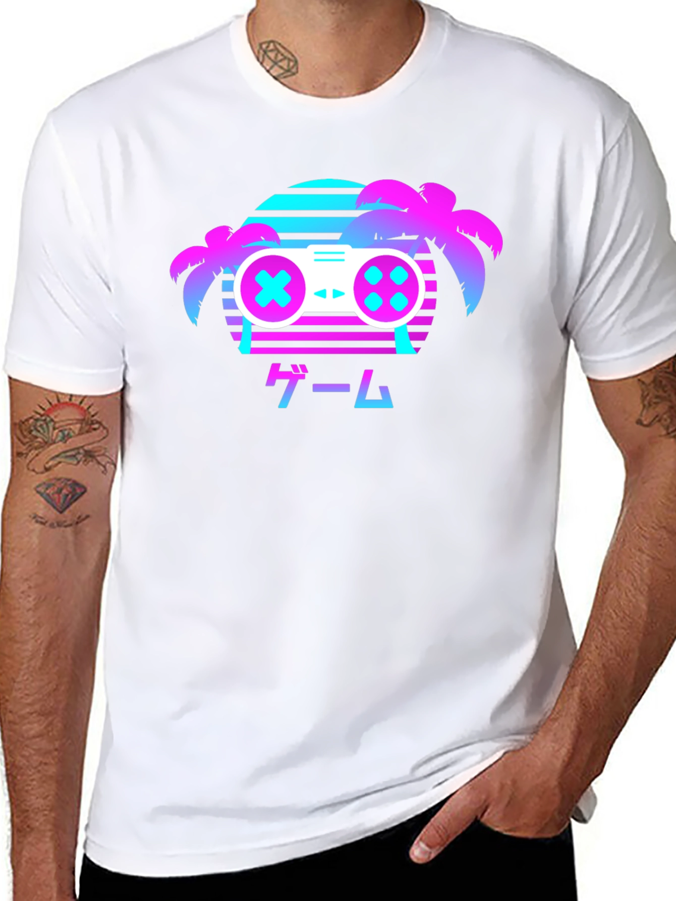 Retro Gaming T-Shirt - Vaporwave Controller Design