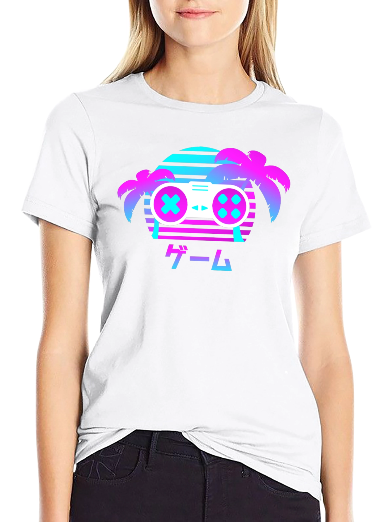Retro Gaming T-Shirt - Vaporwave Controller Design