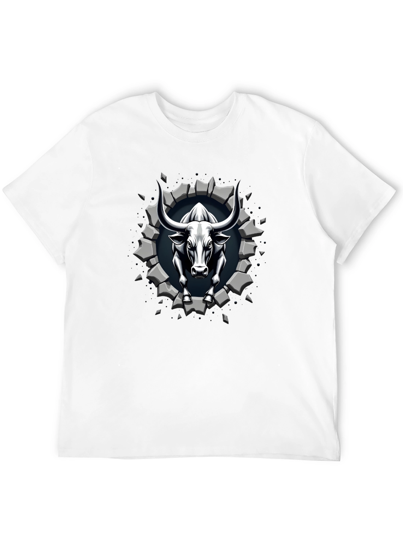 Bull Graphic Print Black T-Shirt