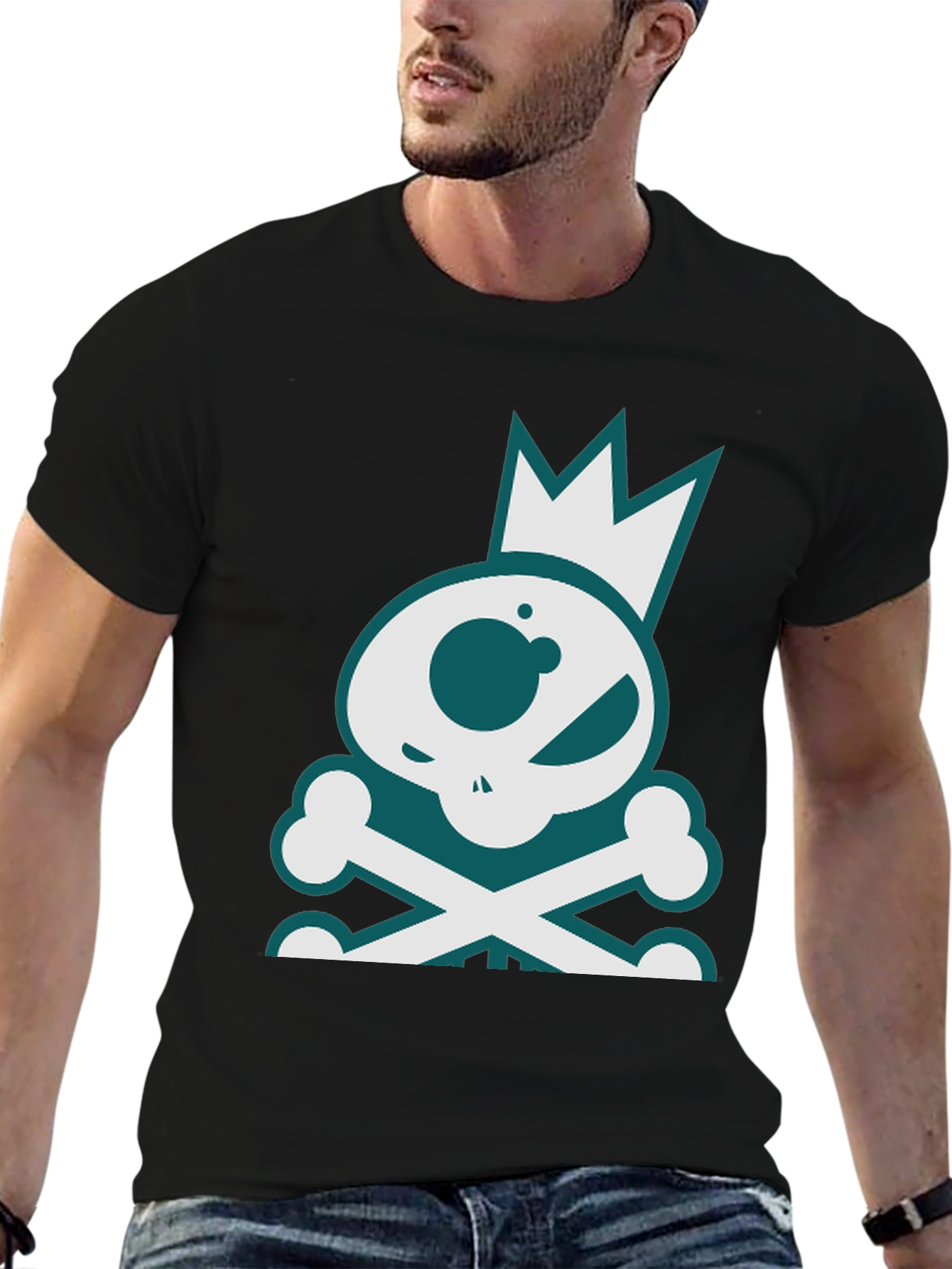 Skull King Graphic T-Shirt - Black Crew Neck Tee