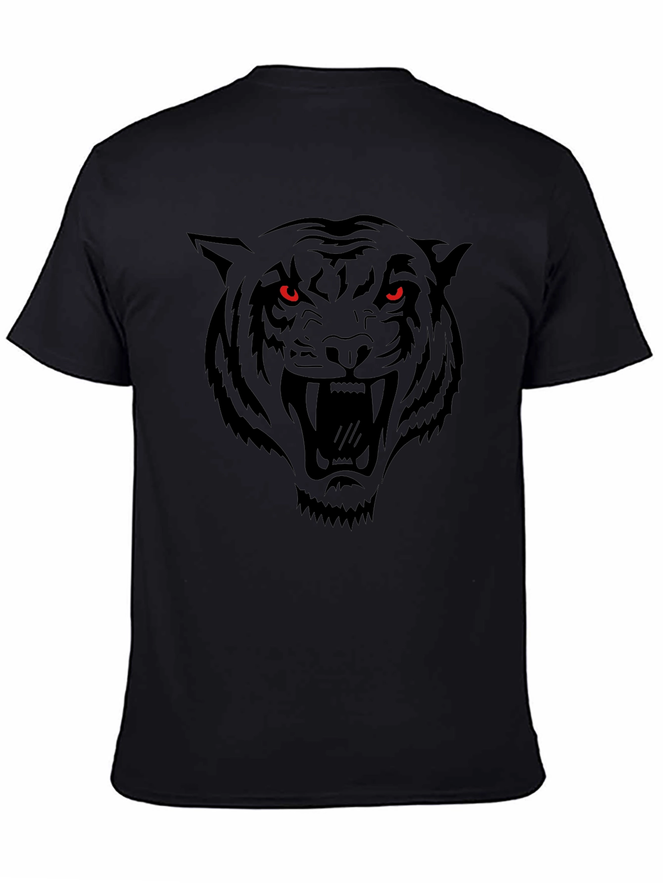 Mens Black Tiger Graphic Tee - Fierce Design