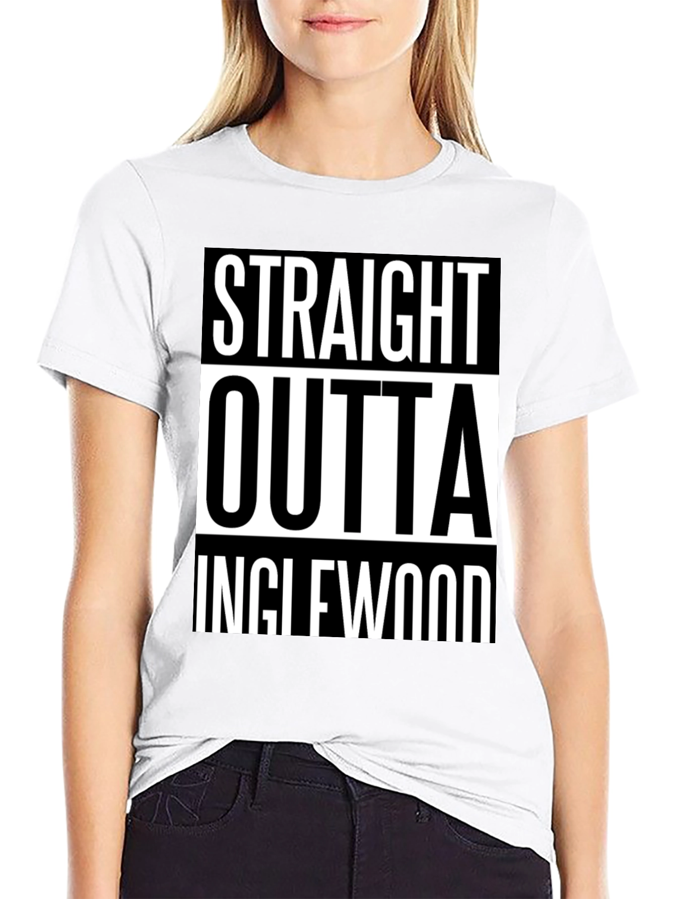Straight Outta Inglewood Black T-Shirt