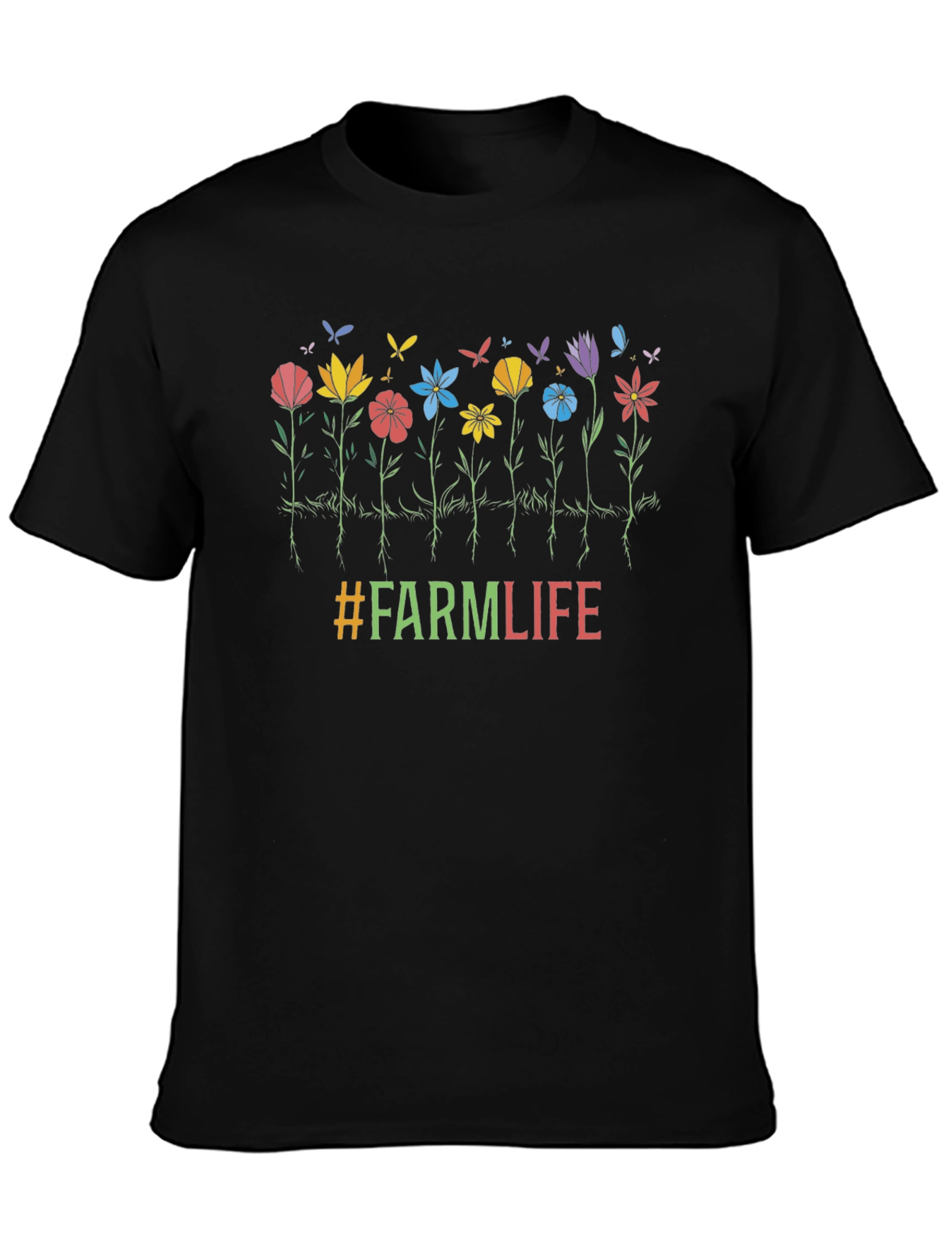 Farm Life Flower Graphic T-Shirt