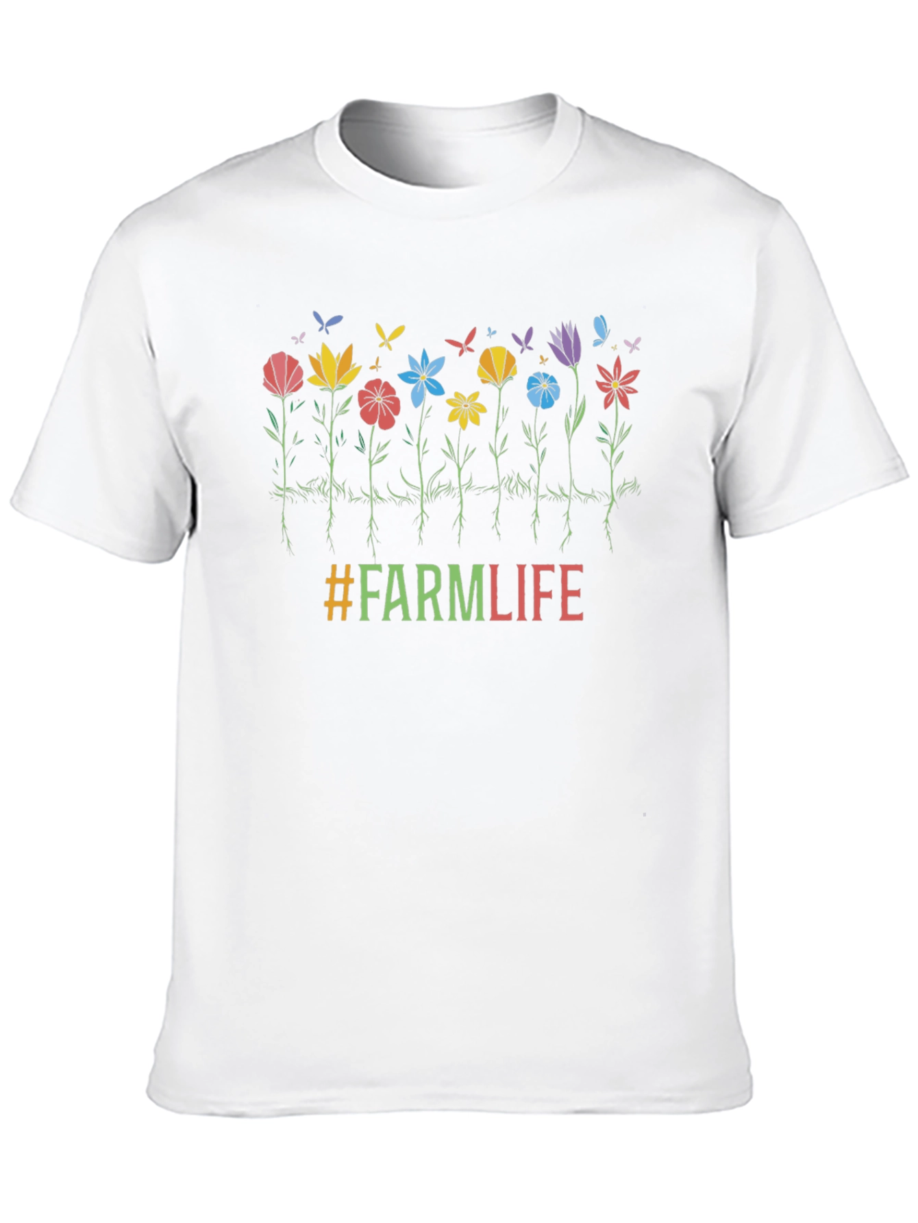 Farm Life Flower Graphic T-Shirt