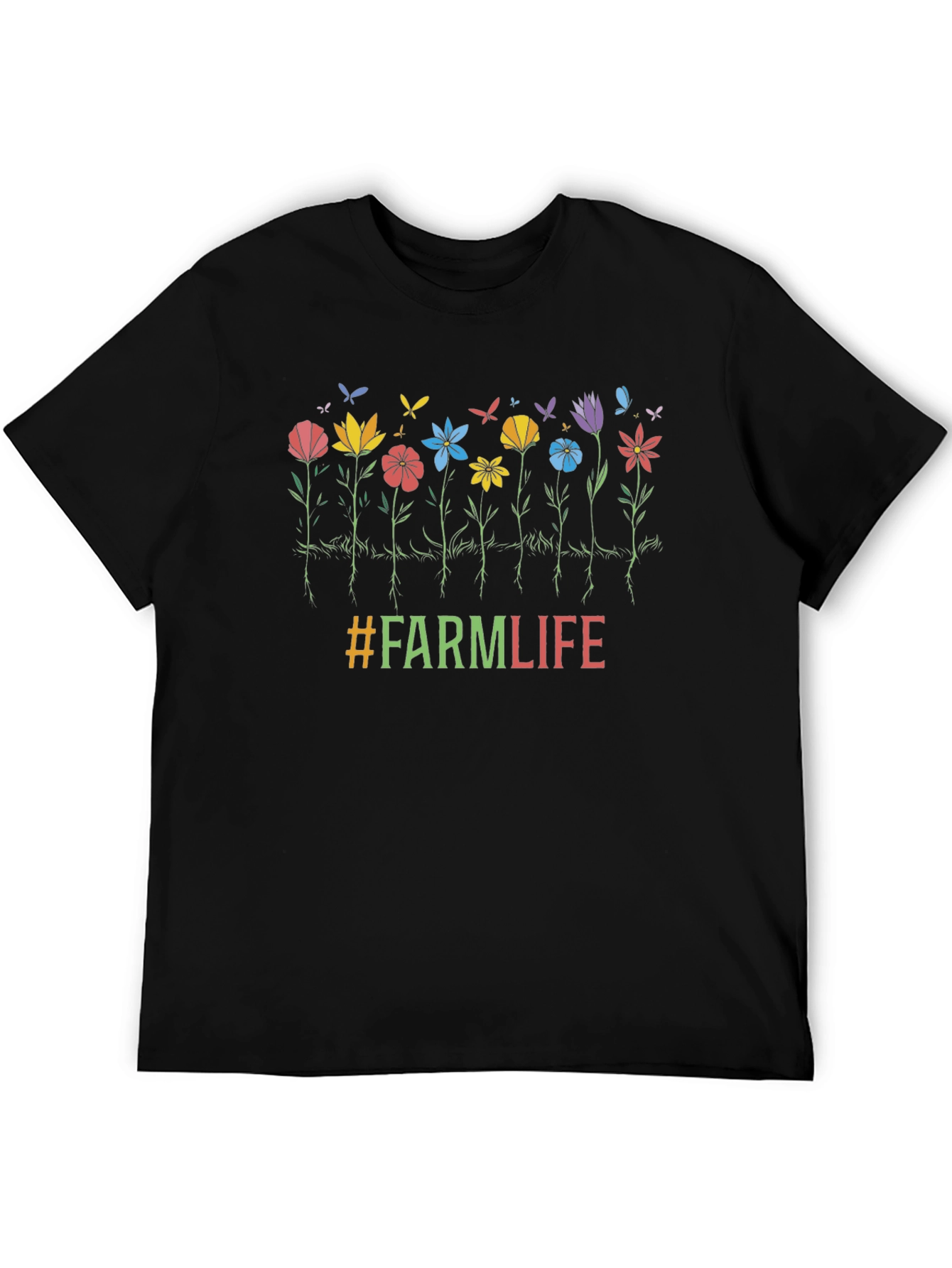 Farm Life Flower Graphic T-Shirt