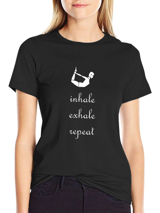 Inhale Exhale Repeat Yoga Tee - Black