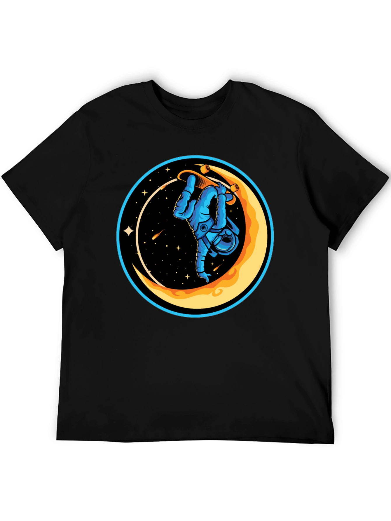Astronaut Skateboard Moon Graphic T-Shirt