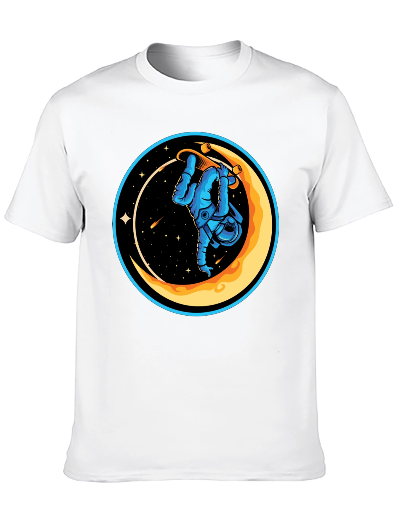 Astronaut Skateboard Moon Graphic T-Shirt