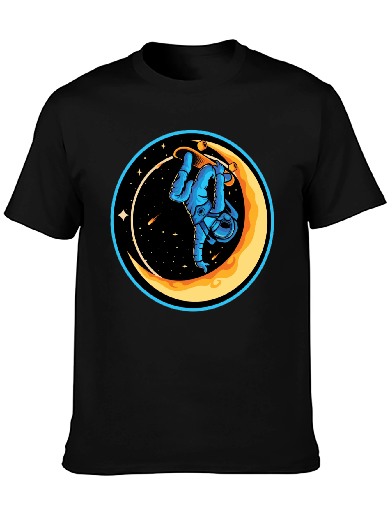 Astronaut Skateboard Moon Graphic T-Shirt