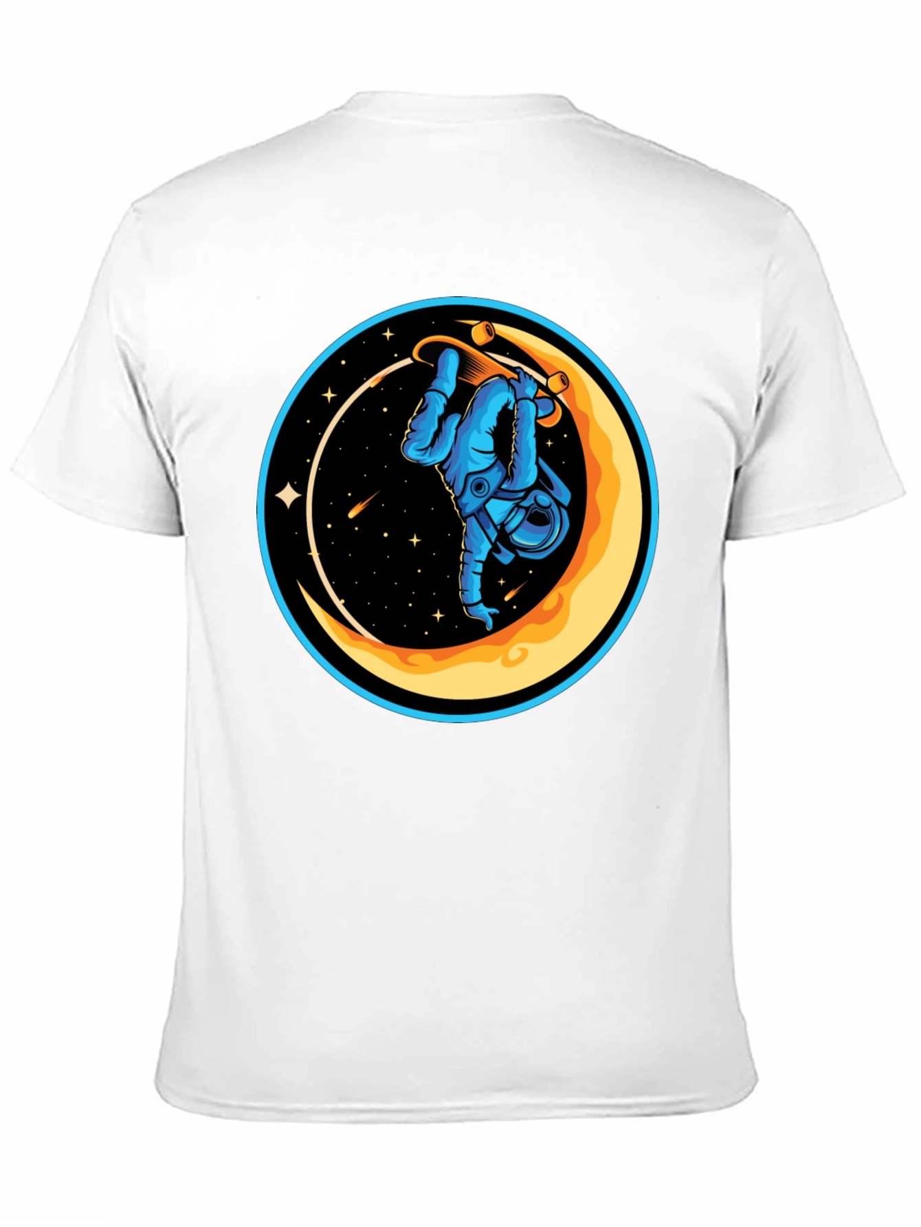 Astronaut Skateboard Moon Graphic T-Shirt