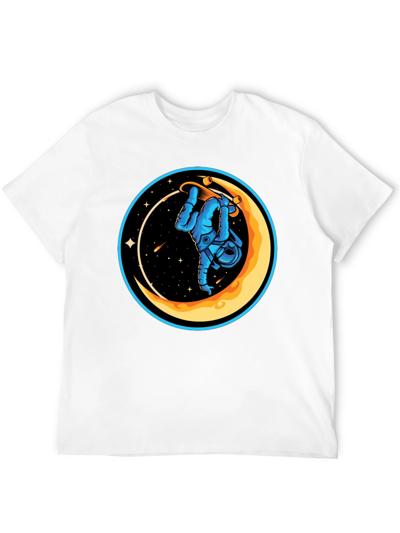 Astronaut Skateboard Moon Graphic T-Shirt