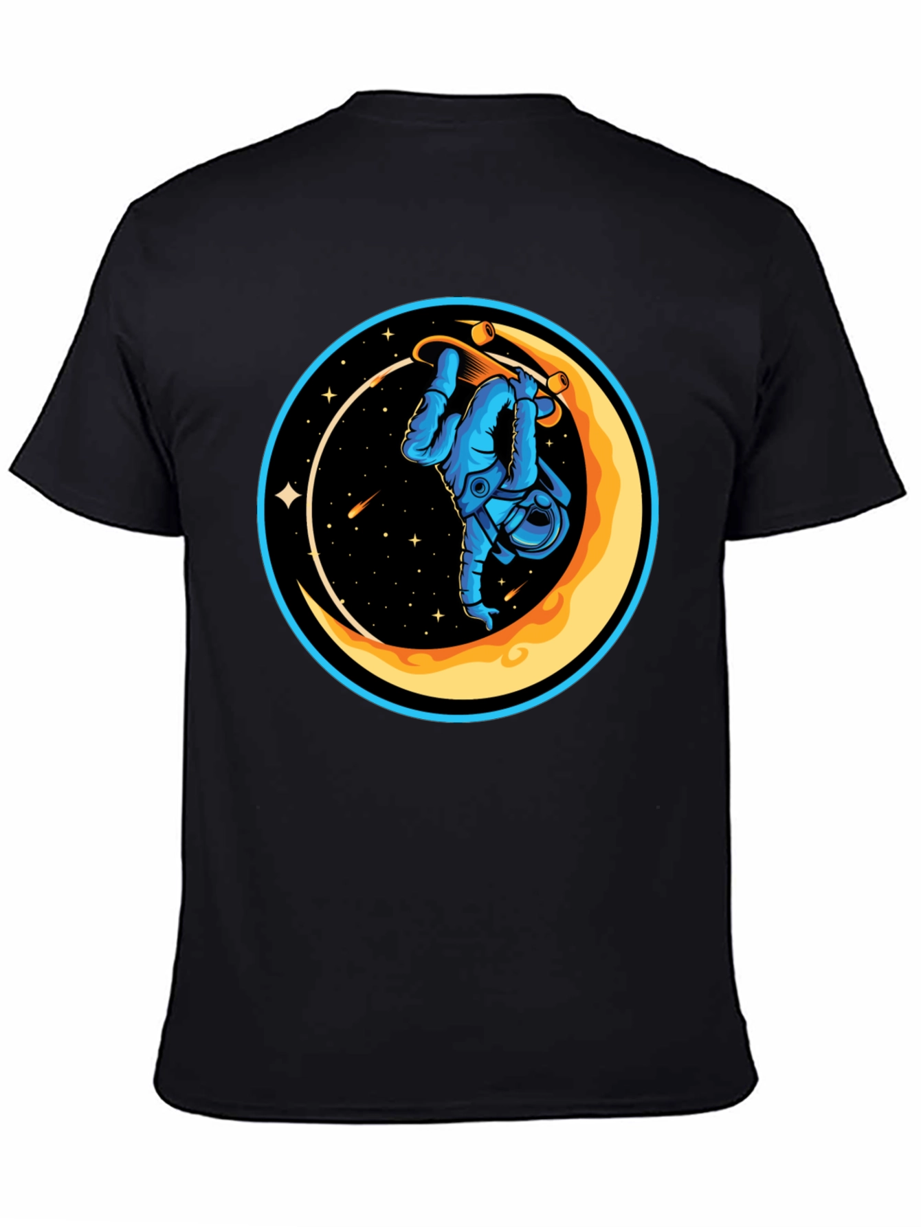 Astronaut Skateboard Moon Graphic T-Shirt