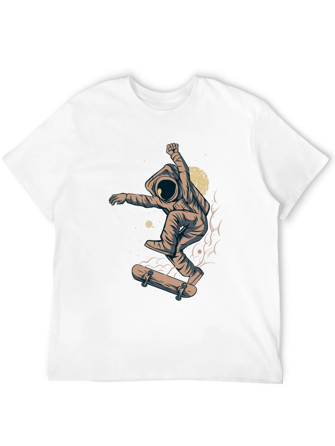 Skateboarding Astronaut Graphic Tee - Black