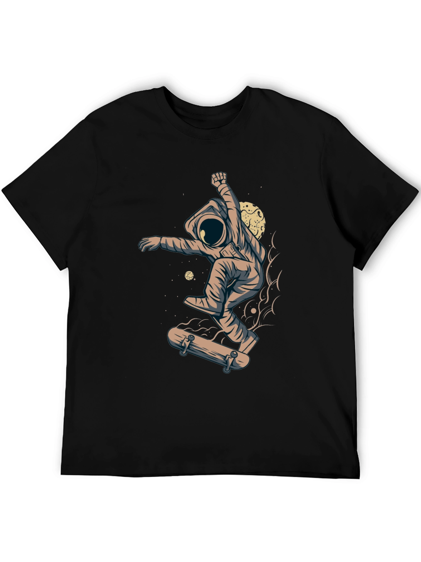 Skateboarding Astronaut Graphic Tee - Black