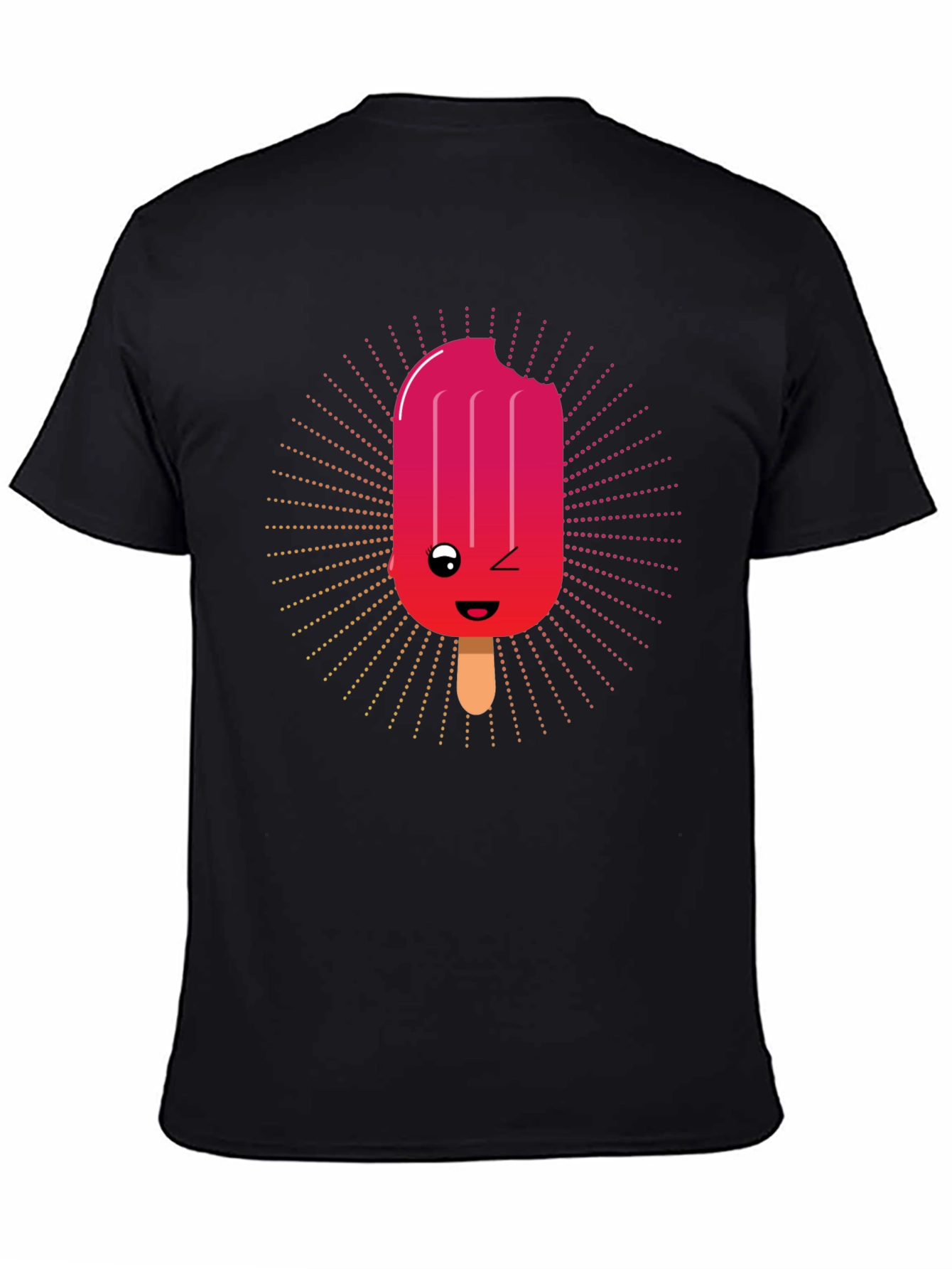 Kawaii Popsicle Graphic Tee - Black Cotton T-Shirt