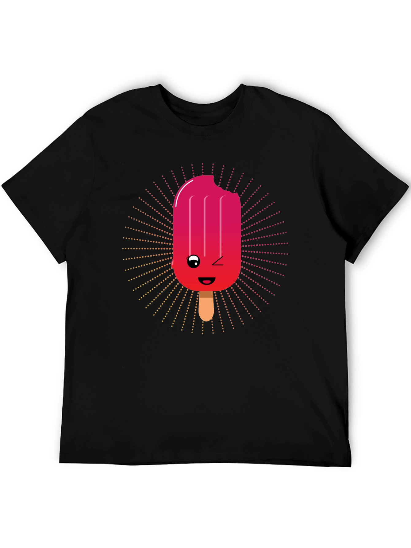 Kawaii Popsicle Graphic Tee - Black Cotton T-Shirt