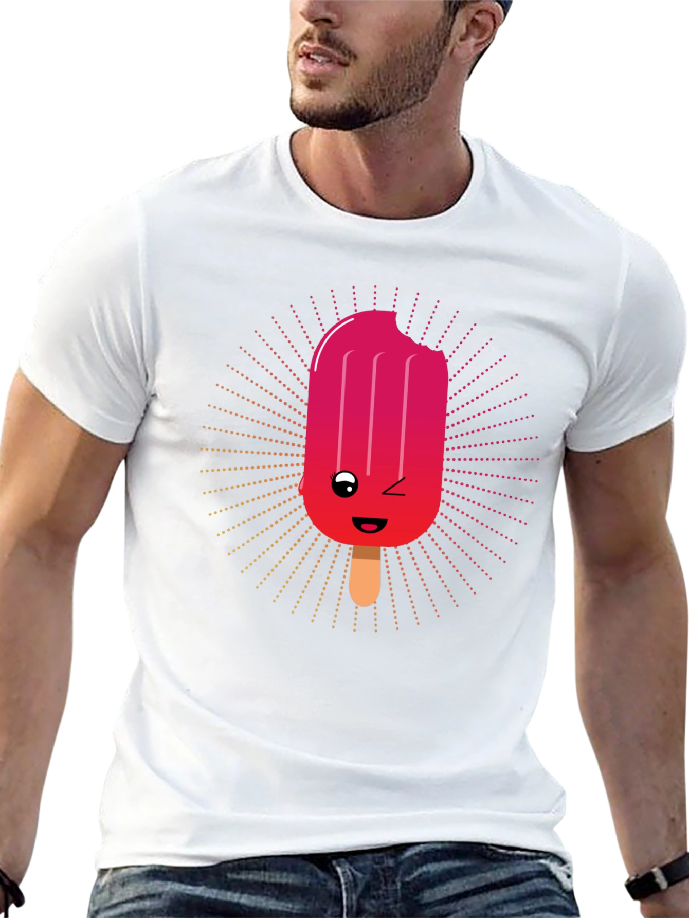 Kawaii Popsicle Graphic Tee - Black Cotton T-Shirt