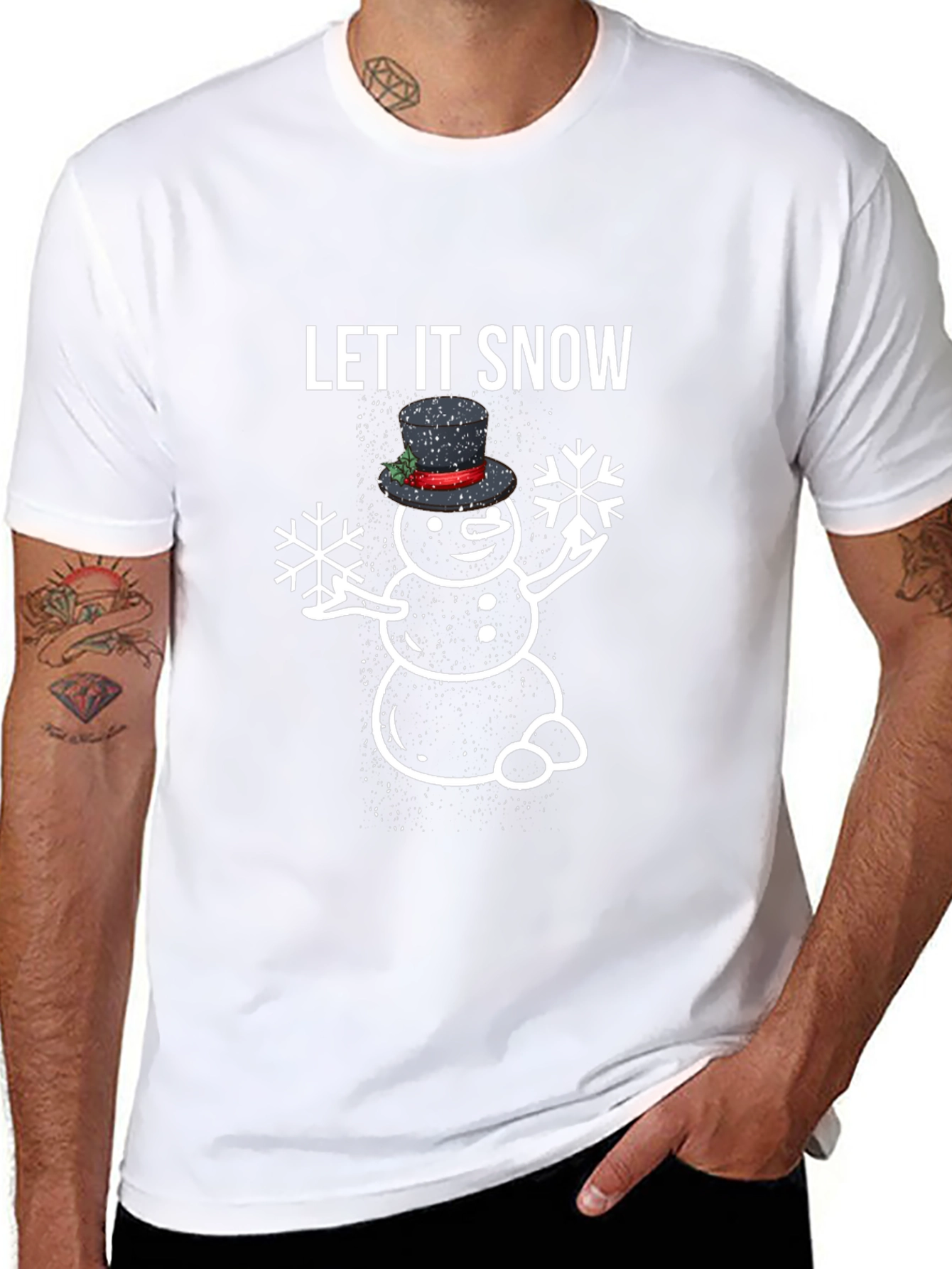 Let It Snow Snowman Graphic Tee