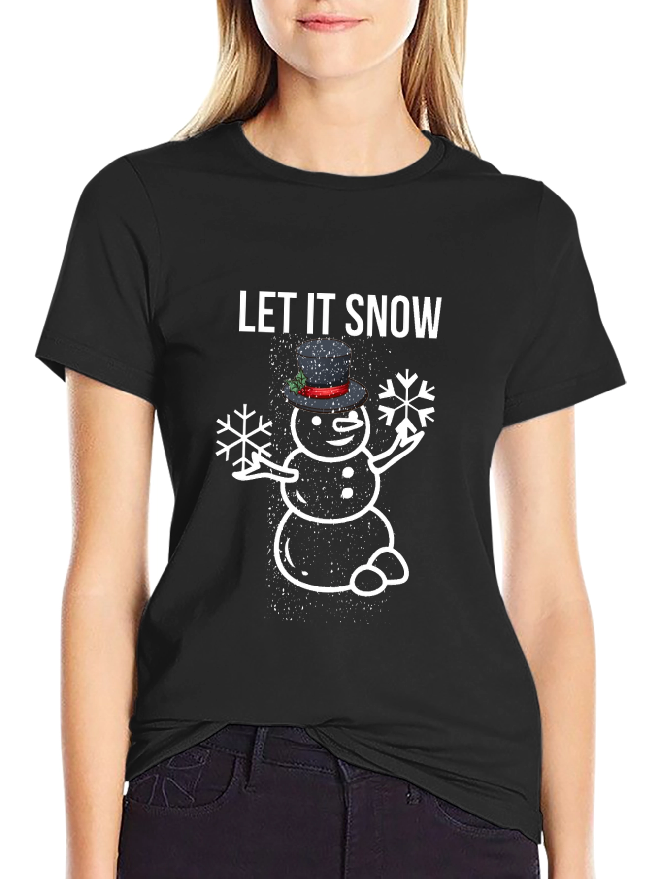 Let It Snow Snowman Graphic Tee