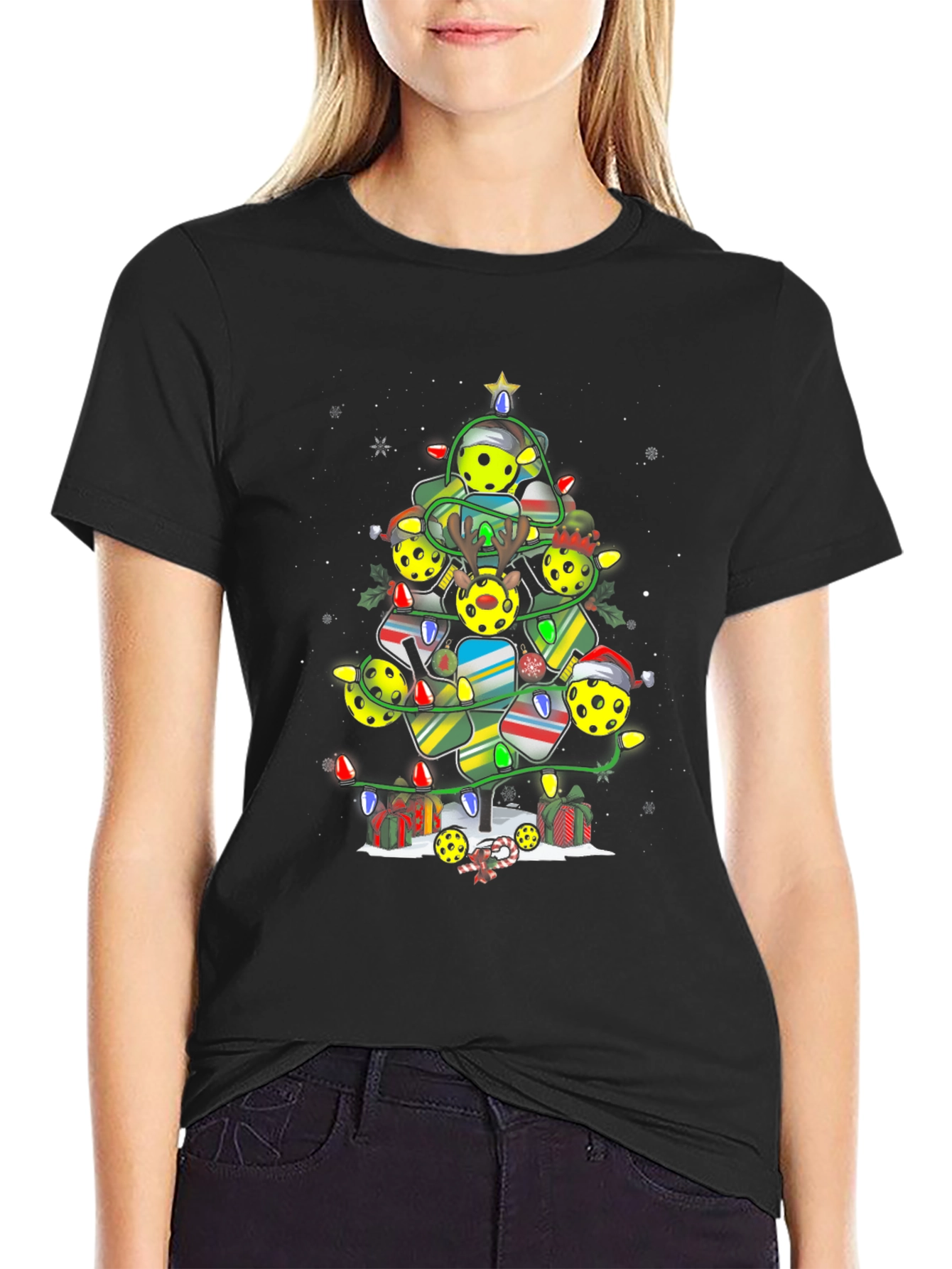 Pickleball Christmas Tree T-Shirt