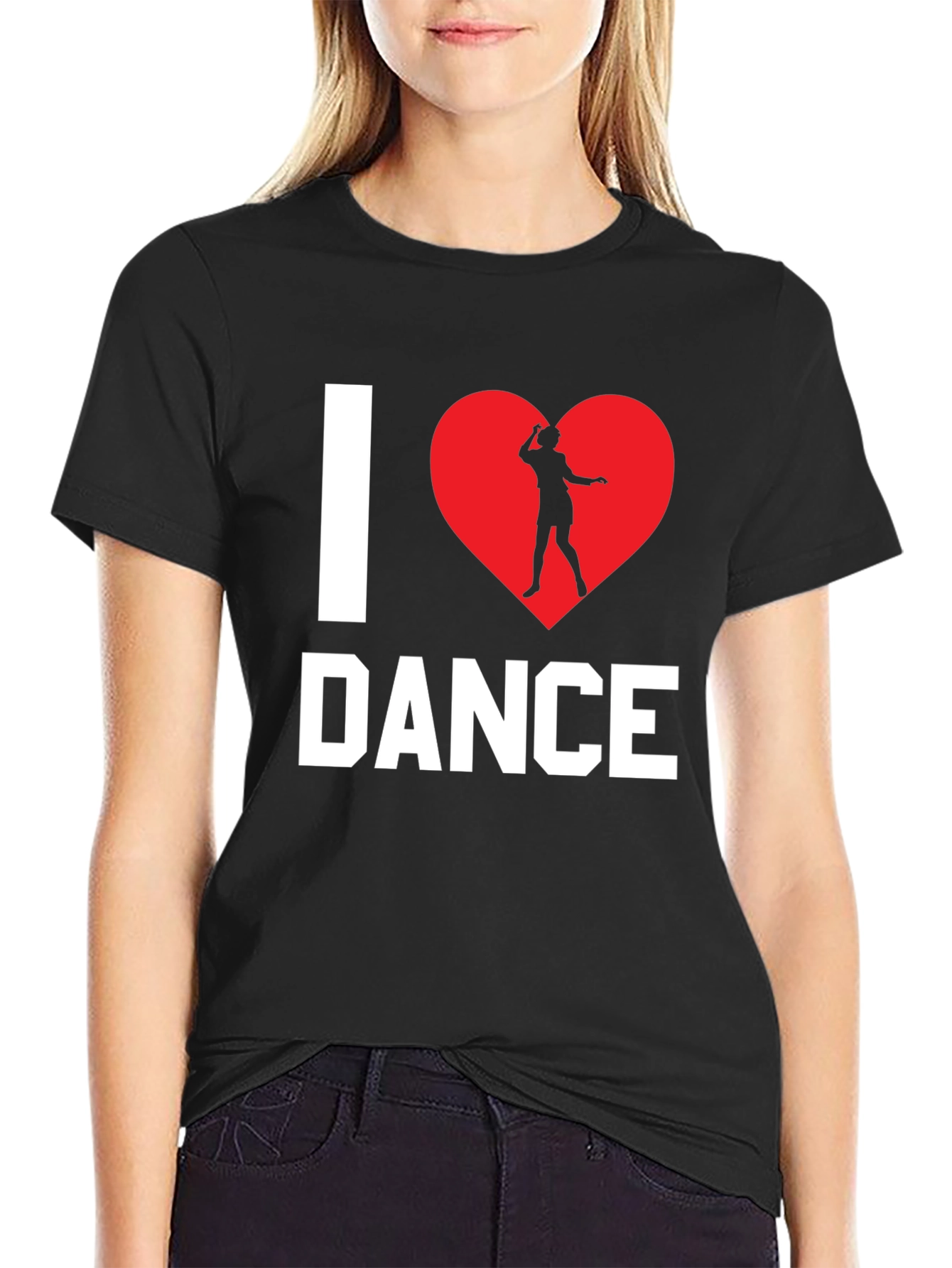 I Love Dance T-Shirt - Black Cotton Graphic Tee