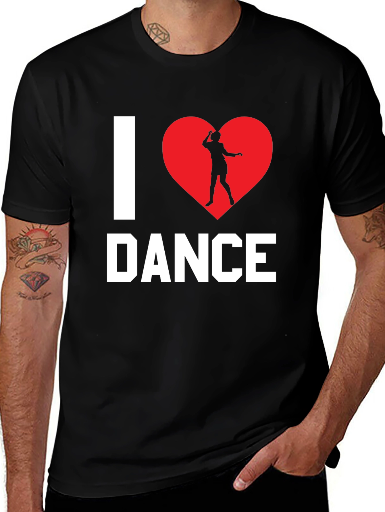 I Love Dance T-Shirt - Black Cotton Graphic Tee