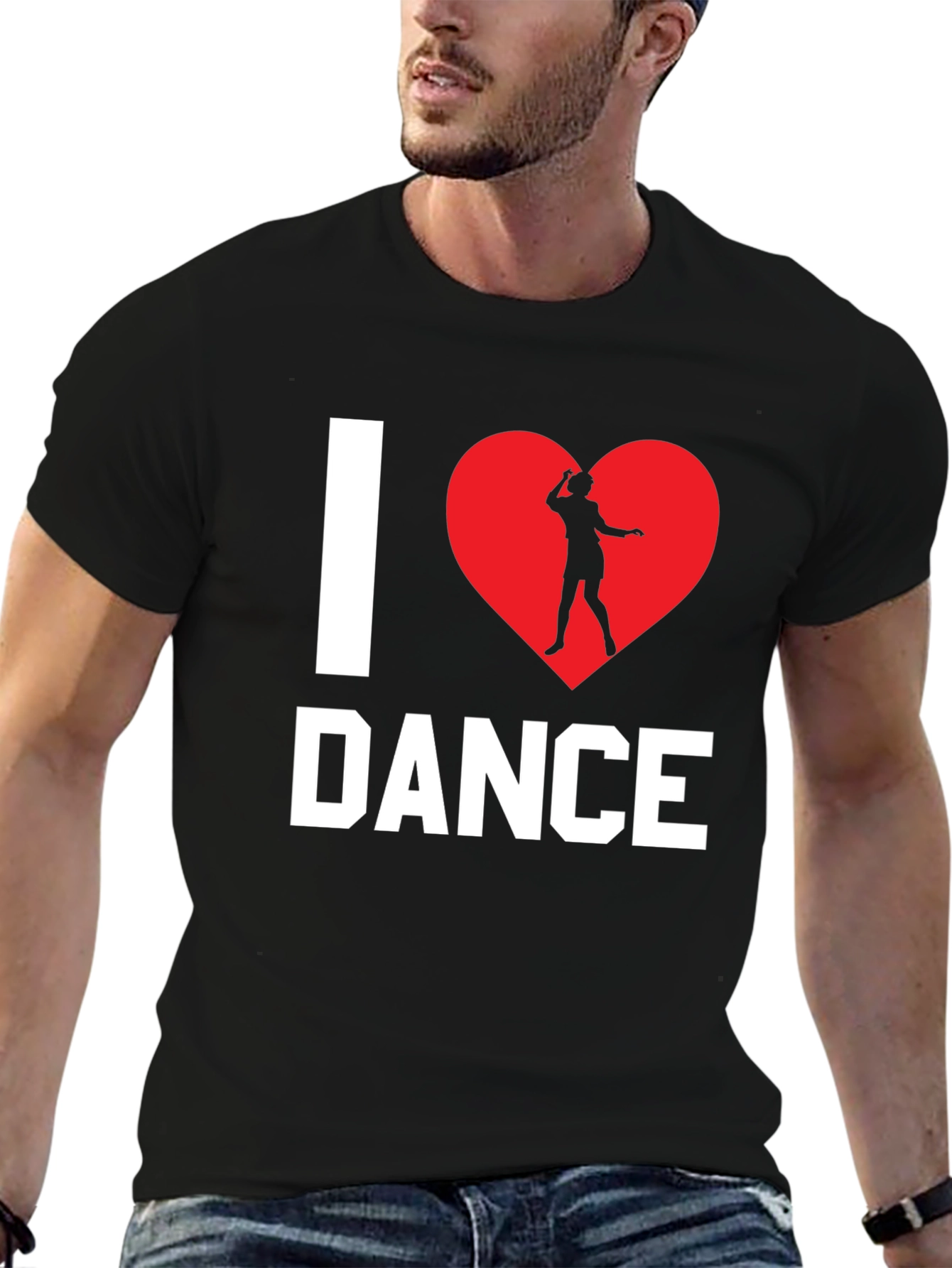 I Love Dance T-Shirt - Black Cotton Graphic Tee