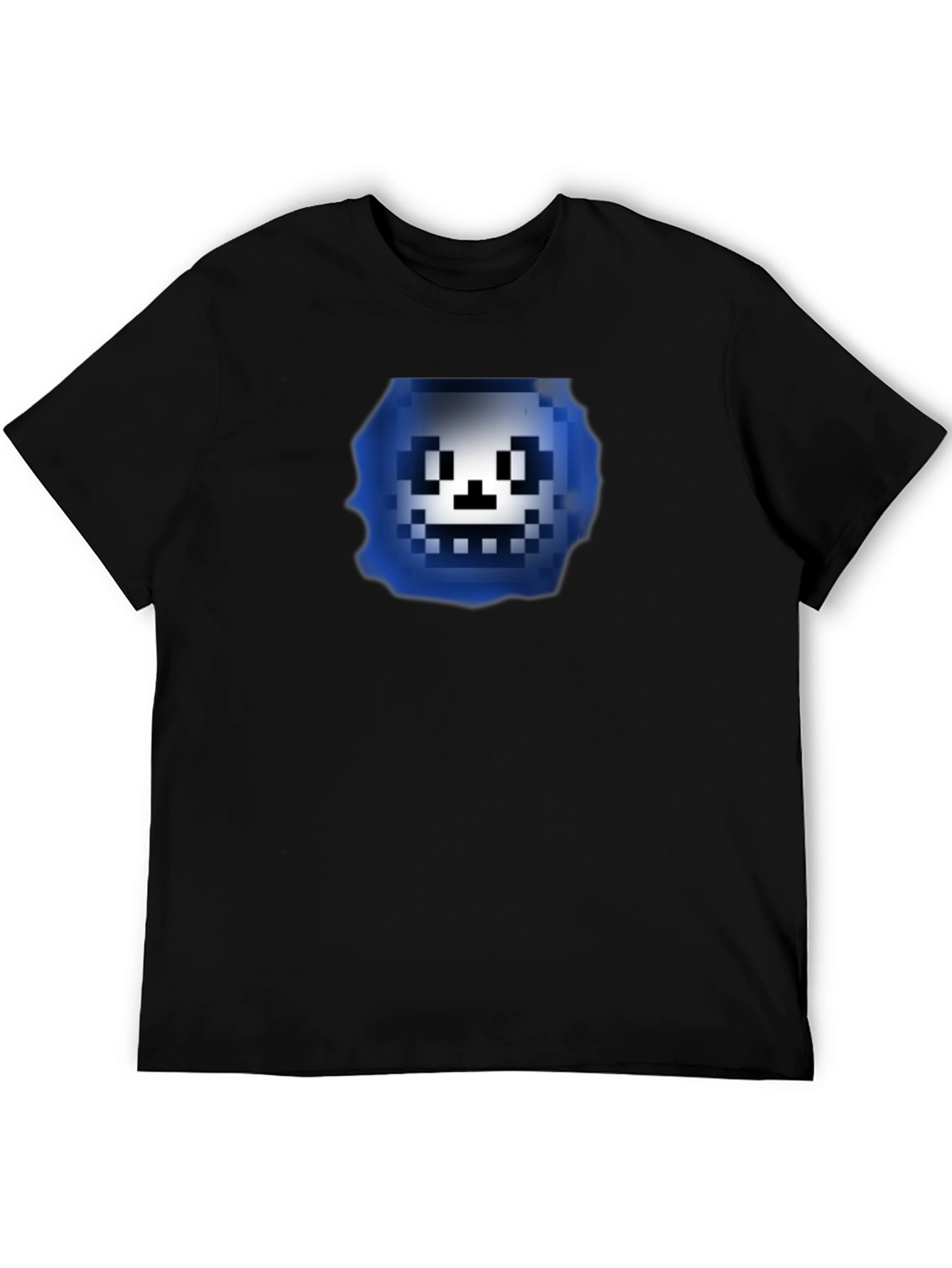 Pixelated Character Graphic Black T-Shirt