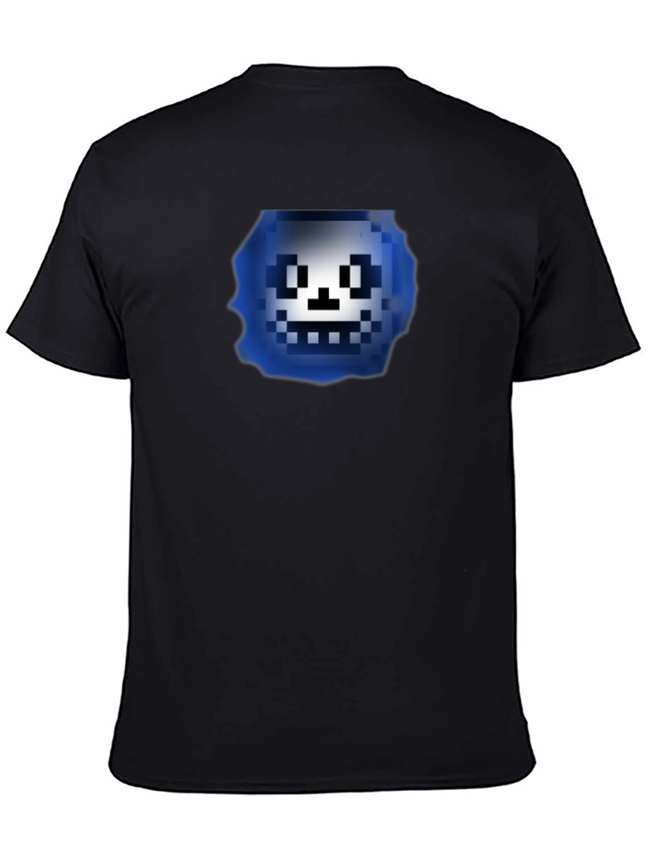 Pixelated Character Graphic Black T-Shirt