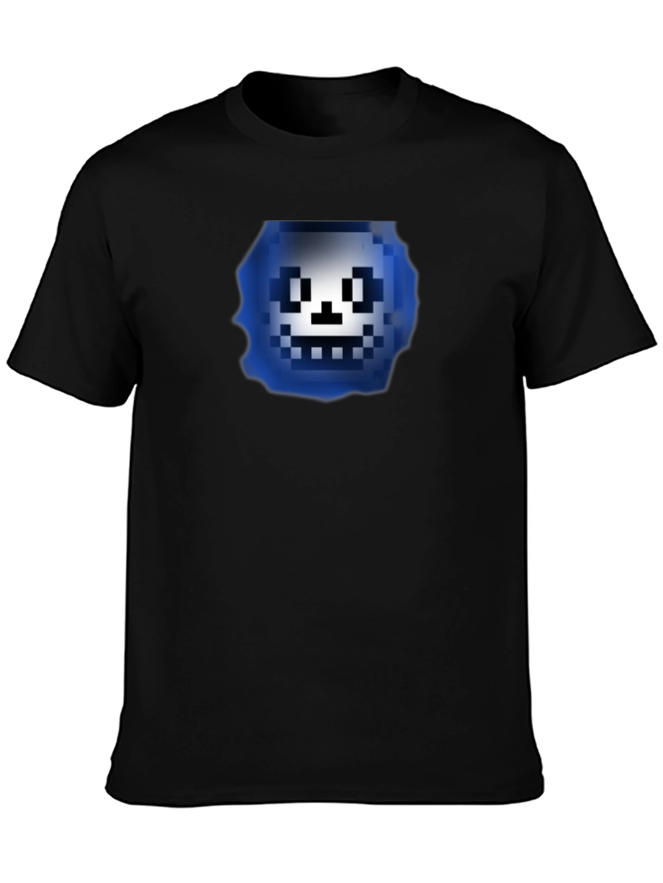 Pixelated Character Graphic Black T-Shirt