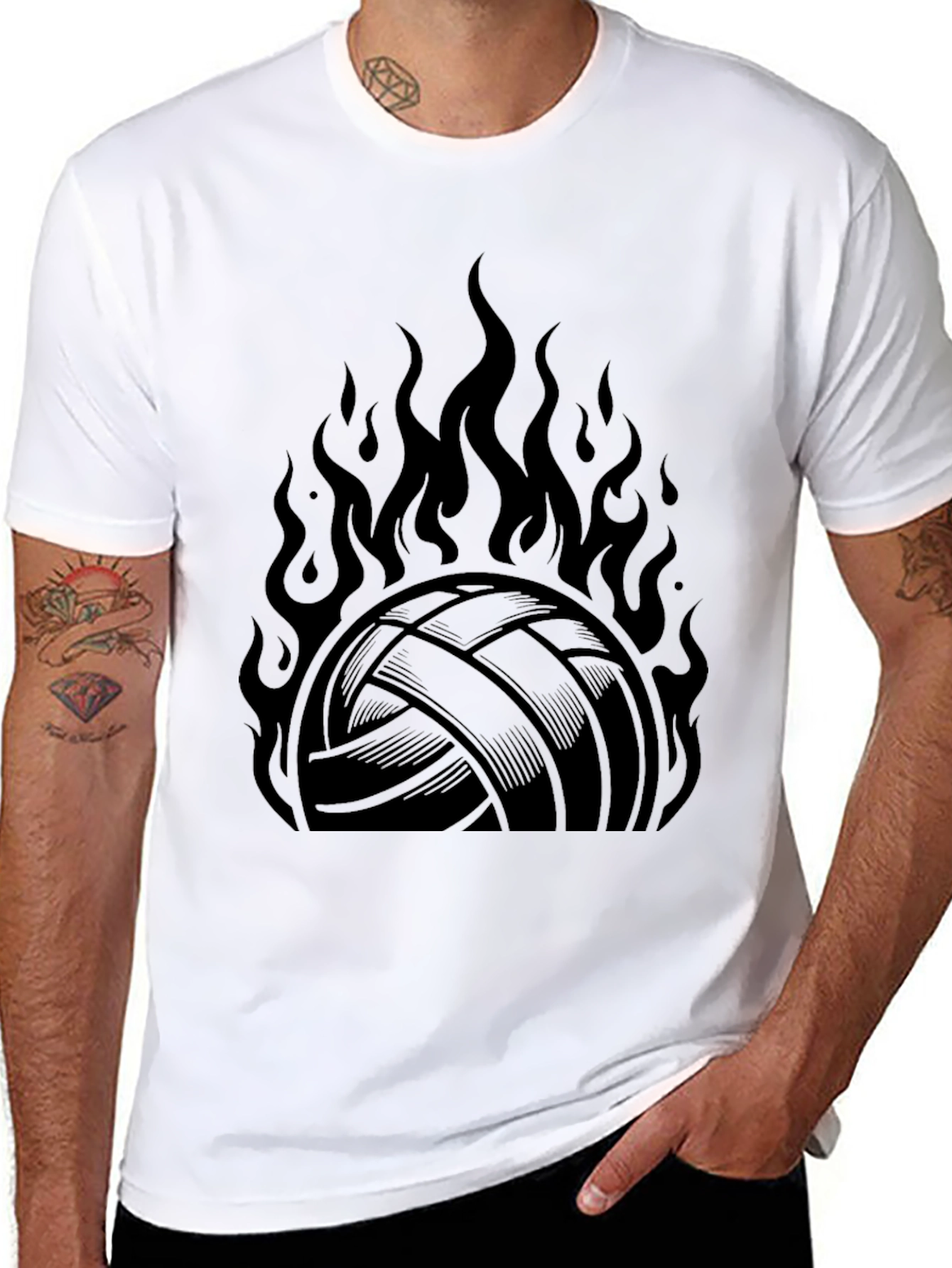 Volleyball on Fire Graphic T-Shirt