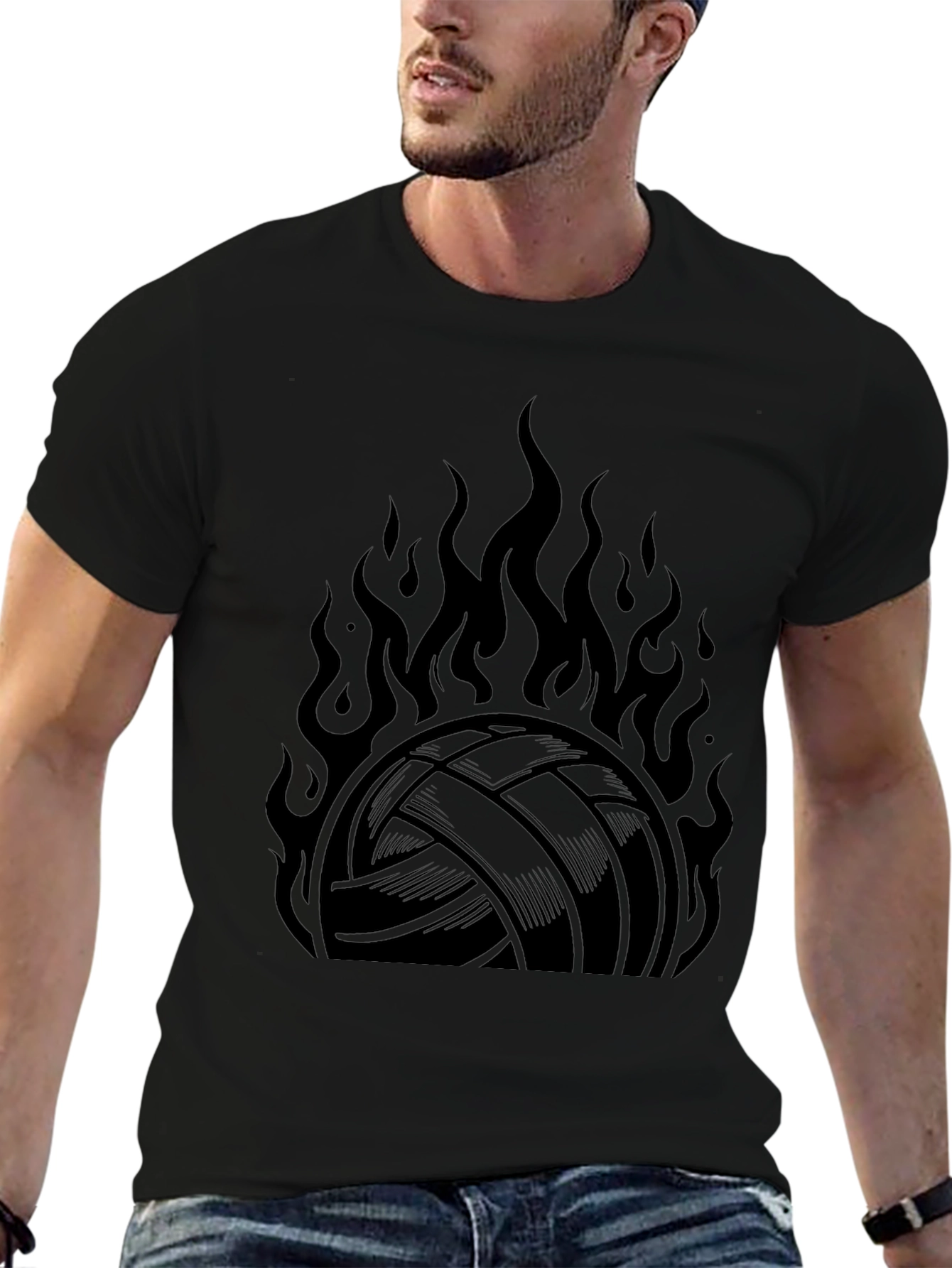 Volleyball on Fire Graphic T-Shirt