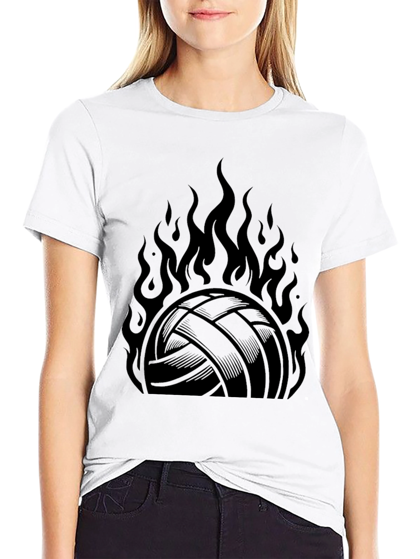 Volleyball on Fire Graphic T-Shirt