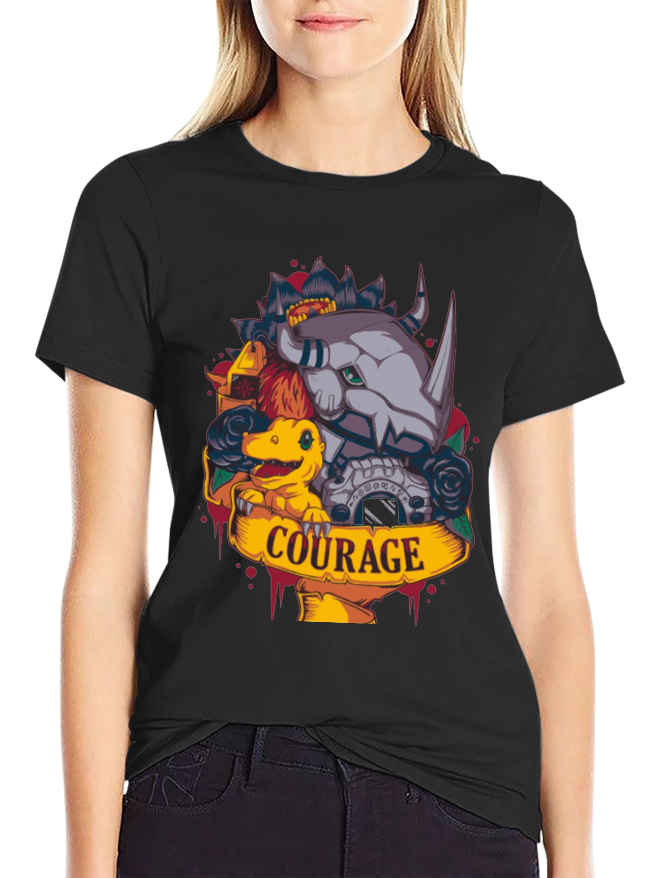 Courage Digimon Black T-Shirt