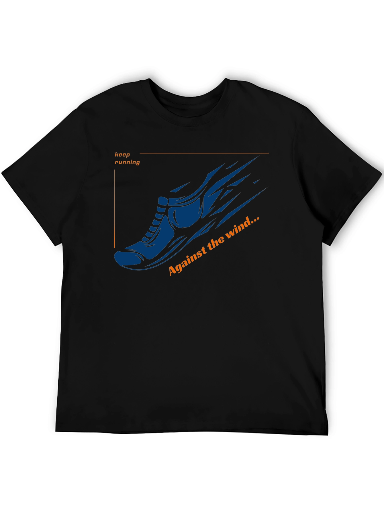 Mens Running Shoe Graphic T-Shirt - Against the Wind