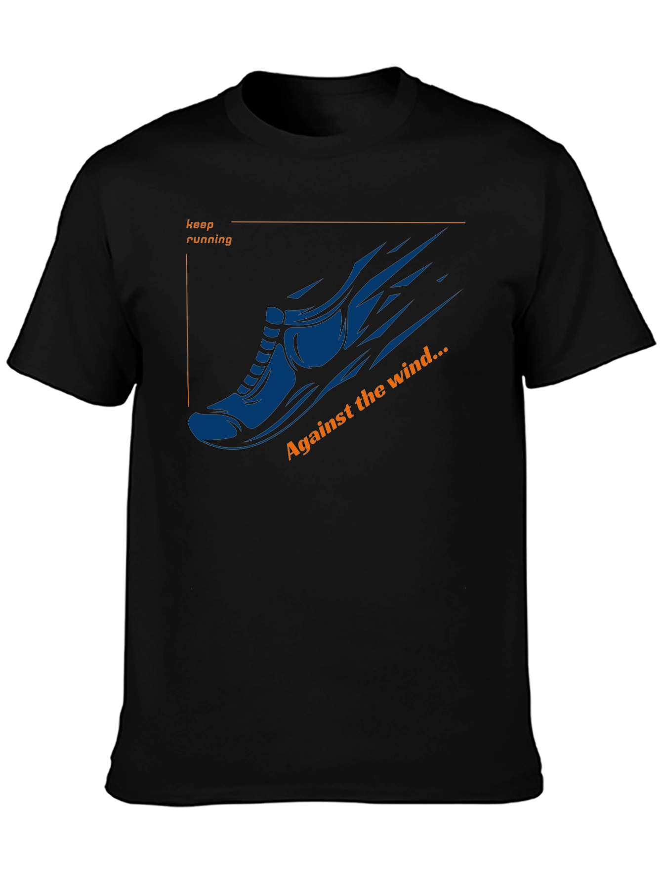 Mens Running Shoe Graphic T-Shirt - Against the Wind