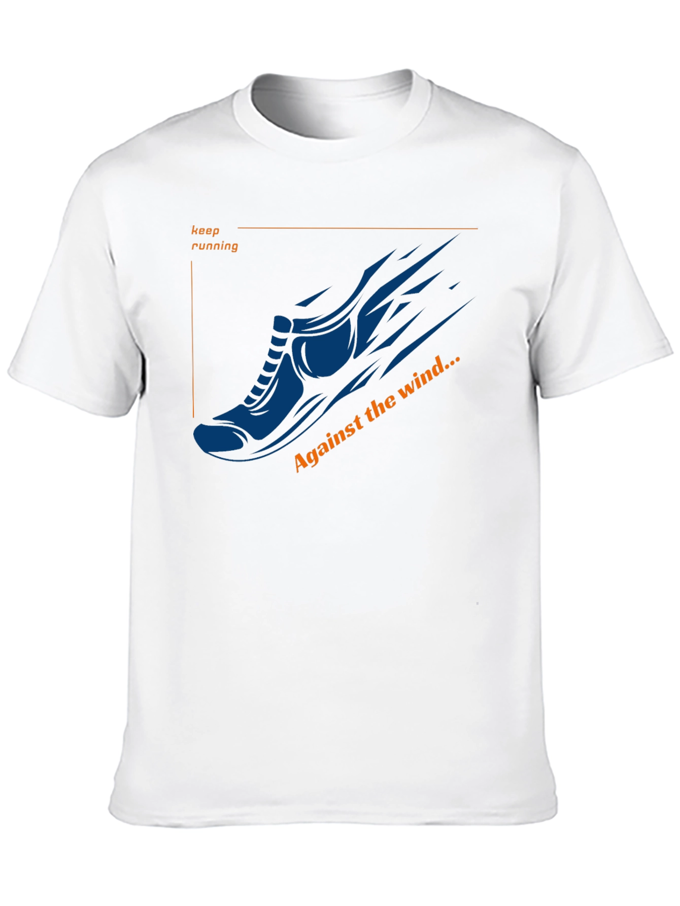 Mens Running Shoe Graphic T-Shirt - Against the Wind