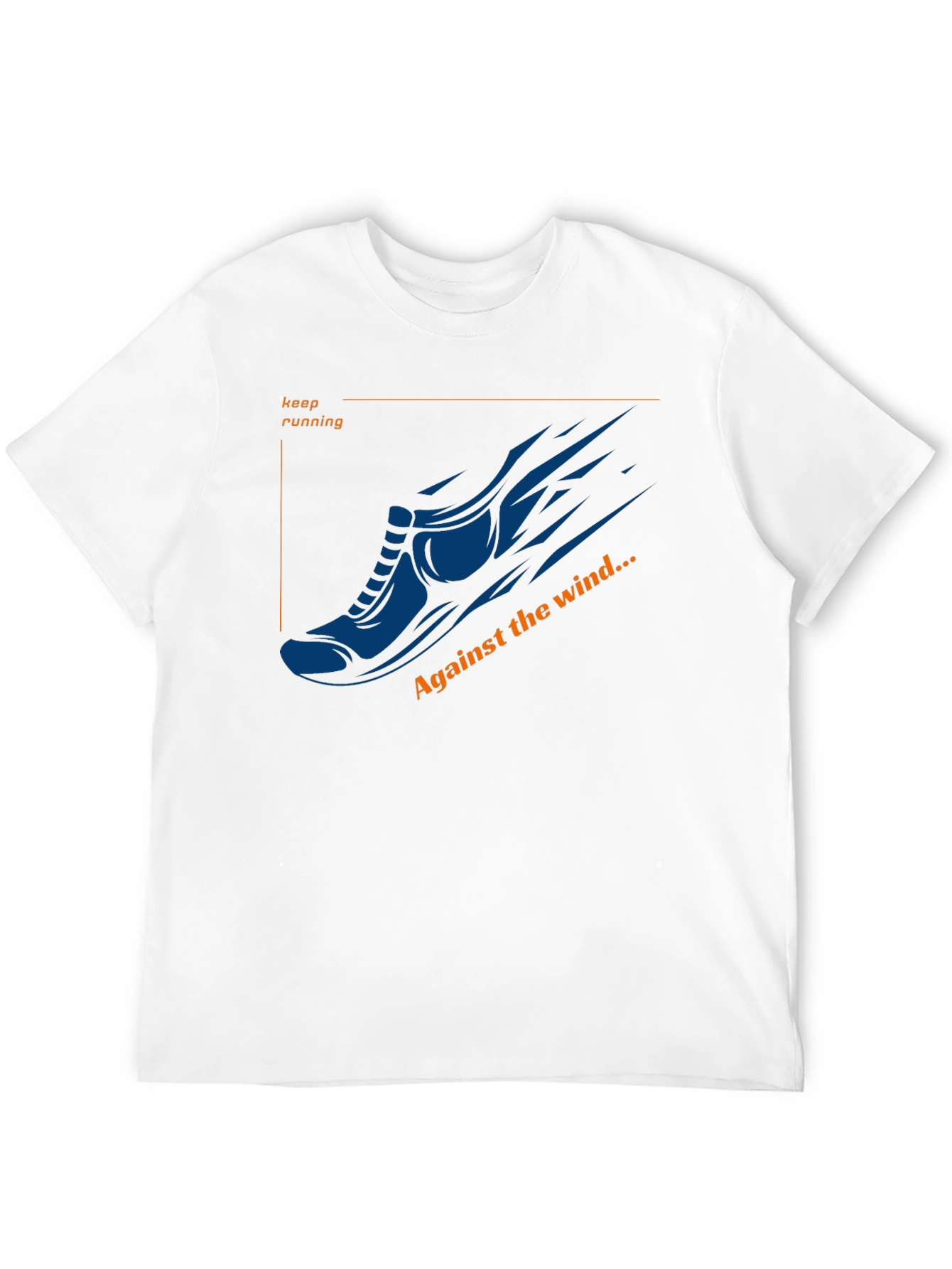 Mens Running Shoe Graphic T-Shirt - Against the Wind